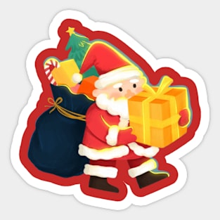 Santa and Christmas gifts Sticker